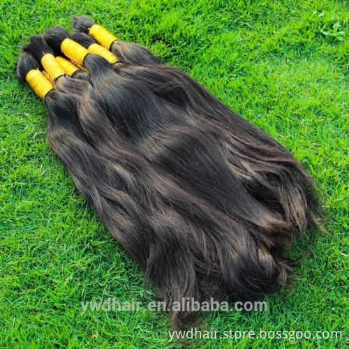 30-100cm Grade 8A Russian Cheap Virgin Hair Bulk Straight Human Hair Bulk Ponytail Virgin Hair Natural Brown Color